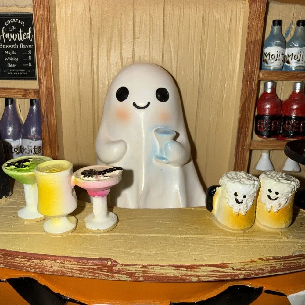 Boo Pumpkin Bar Stand Ghost Bartender Viral Tabletop Halloween New 2026 Decor